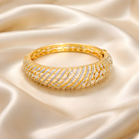 Luxury Gold Plated American Diamond Bangle Bracelet for Women