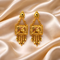 Royal Geometric Drop Statement Earrings