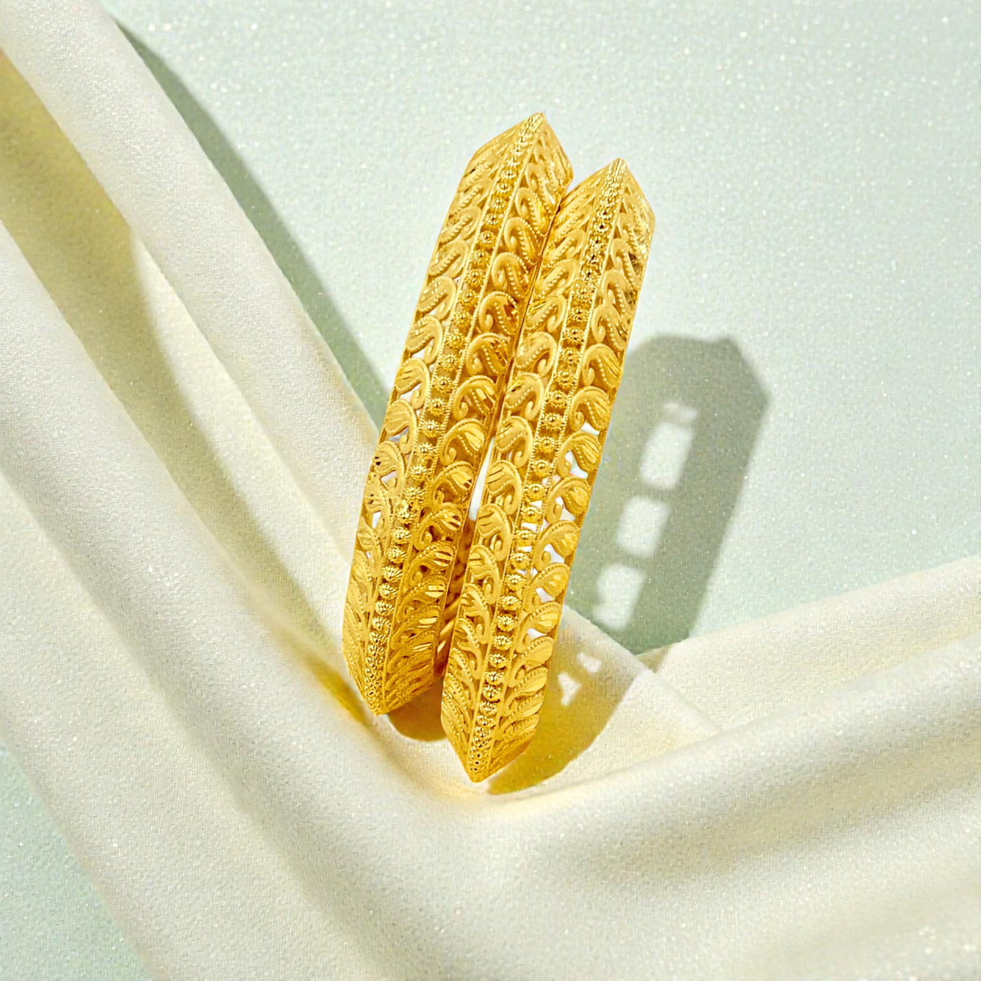 Royal Filigree 24K Gold-Plated Women’s Bangles Set – SAI HANDA BANGLES