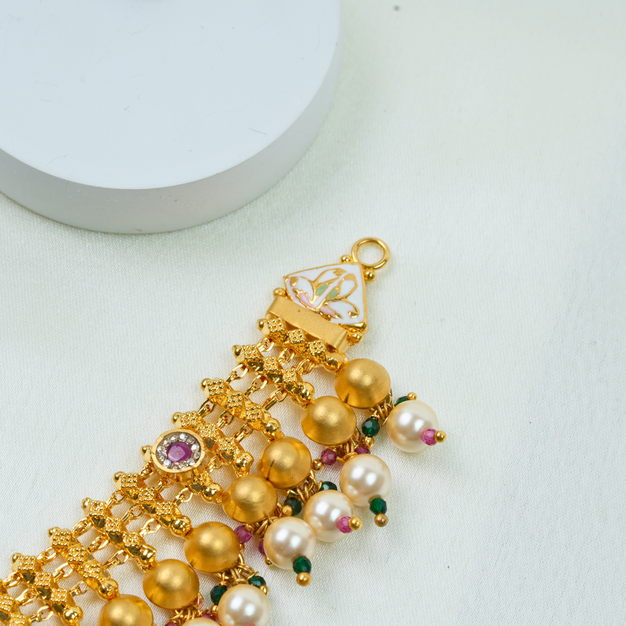 Traditional Pearl Choker Set – 24K Gold Plated – SAI HANDA BANGLES