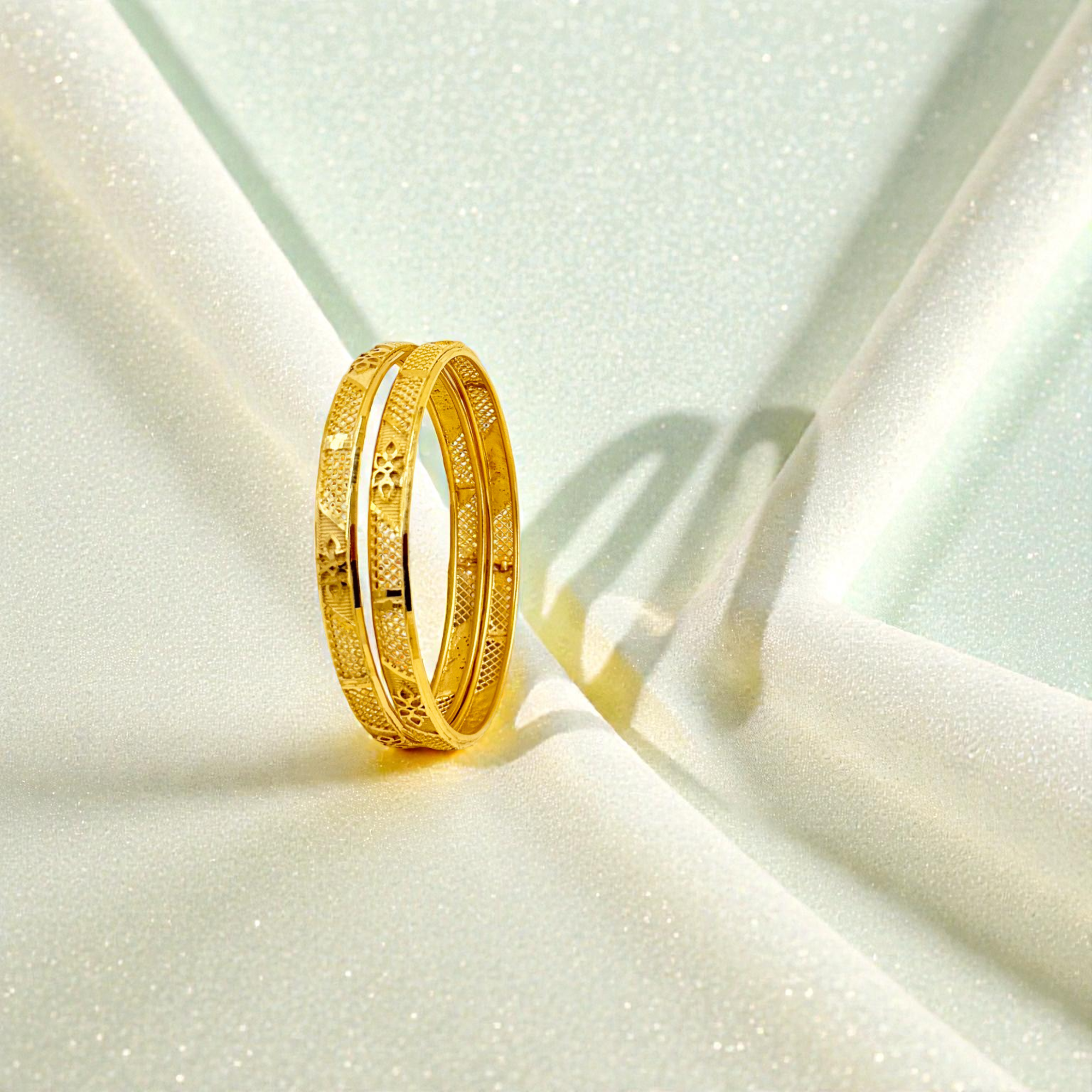Elegant Filigree 24K Gold-Plated Women’s Bangles – SAI HANDA BANGLES
