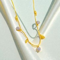 Royal Floral Drop 24K Gold Plated Women’s Chain