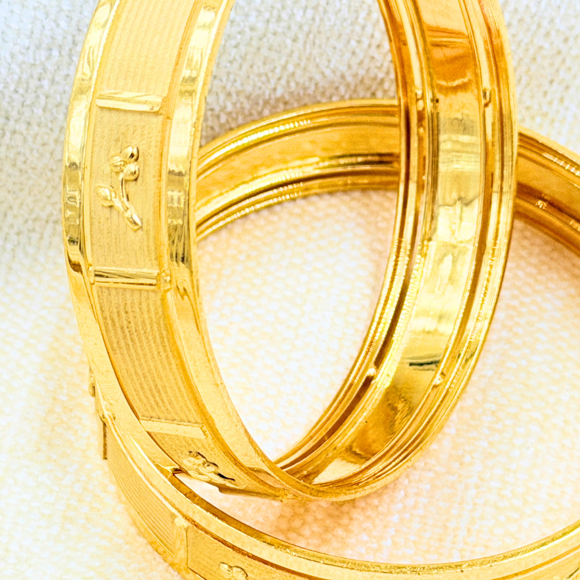 Classic Textured 24K Gold-Plated Women’s Bangles Set – SAI HANDA BANGLES