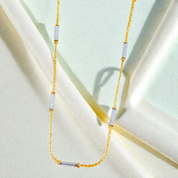 Royal Diamond Cut Cylinder 24K Gold Plated Women’s Chain