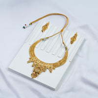 Traditional Necklace Set with Stone Work | 24K Gold Plated