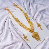 24K Gold Plated Designer Long Set | Double Layer Traditional Long Haar Jewellery