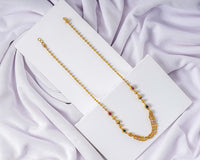 24K Gold Plated Toda Necklace with Multi-Color Stone Detailing