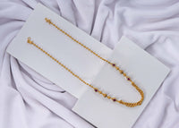 24K Gold Plated Minimal Toda Necklace with Ruby Stone Detailing