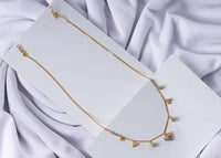 24K Gold Plated Heart Charm Pendant Chain