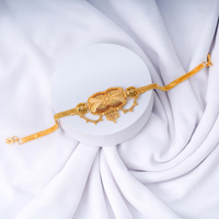 24K Gold Plated Traditional Bajuband with Intricate Design Work