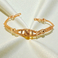 Traditional Gold Plated Floral Designer Bracelet for Women