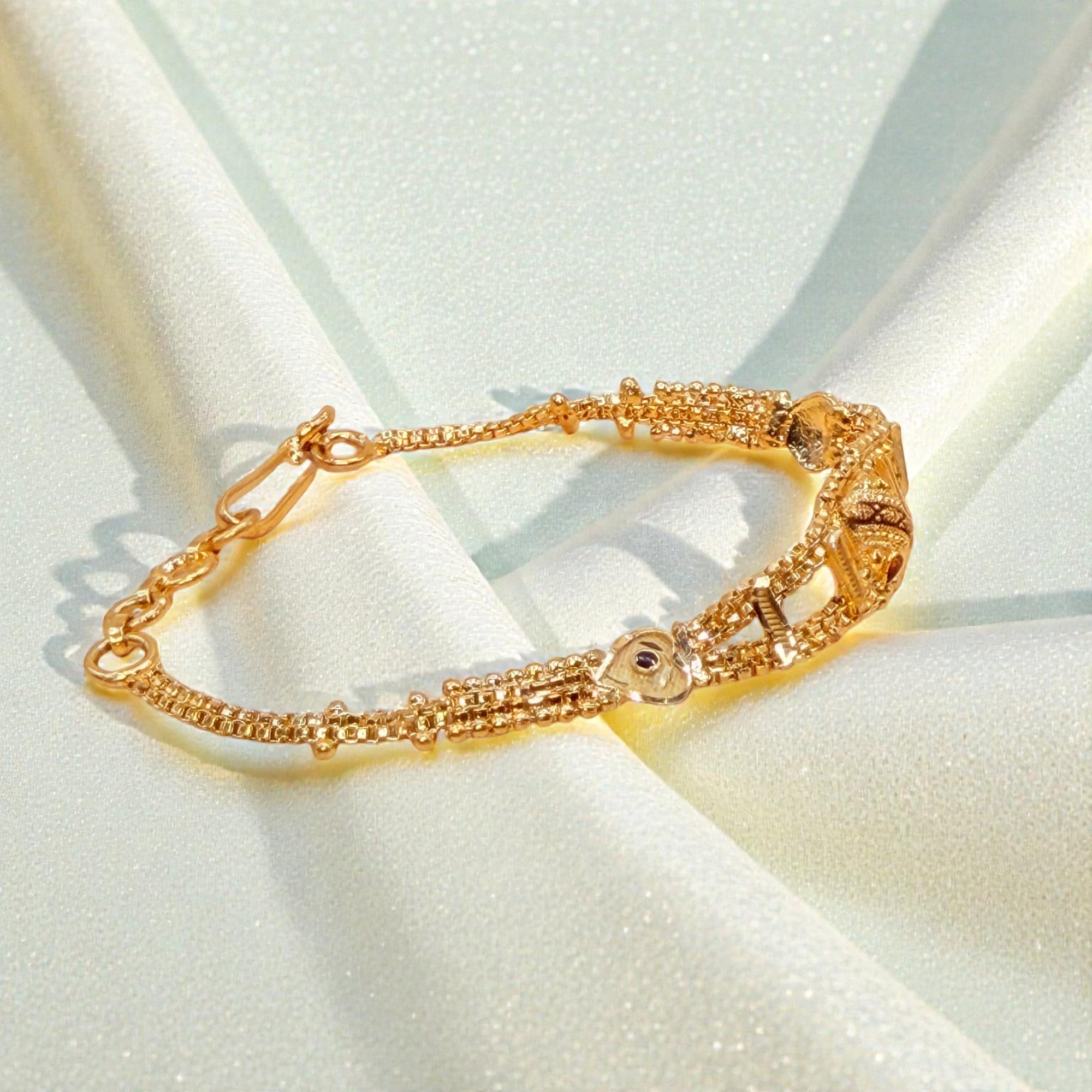 Traditional Gold Plated Floral Designer Bracelet for Women – SAI HANDA ...